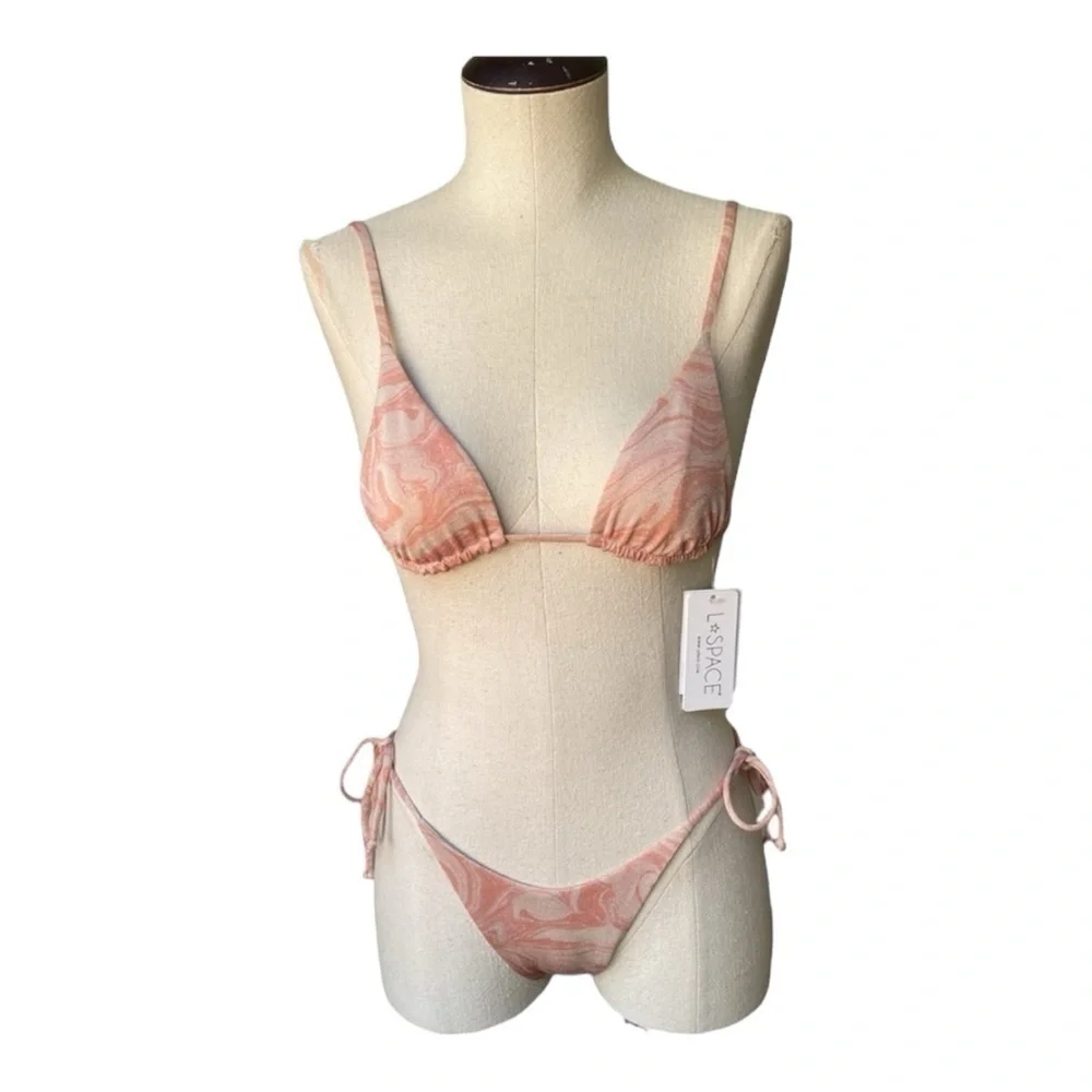 L*Space All Swirled Shimmer Bikini Set- Brittany Top & Lennox Bottom Size Medium
